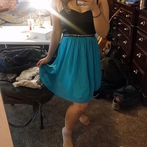 Turquoise sweetheart Satin dress